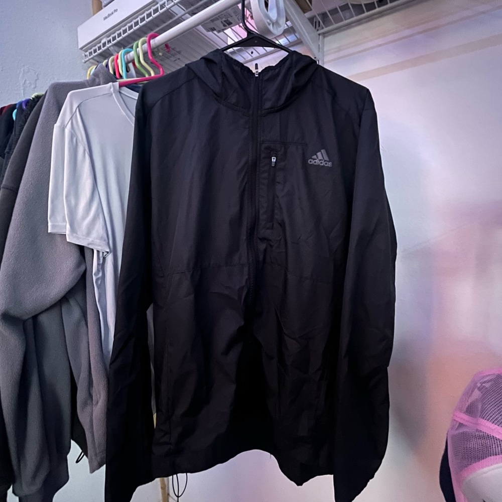 Adidas Black Running Reflective Windbreaker